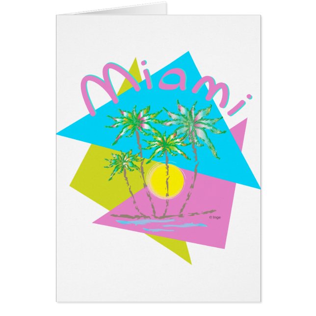 Miami Handflatan Sol Hälsningskort (Framsidan)