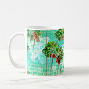 Miami Handflatan: Tropiskt sjölöst vattenfärg Kaffemugg