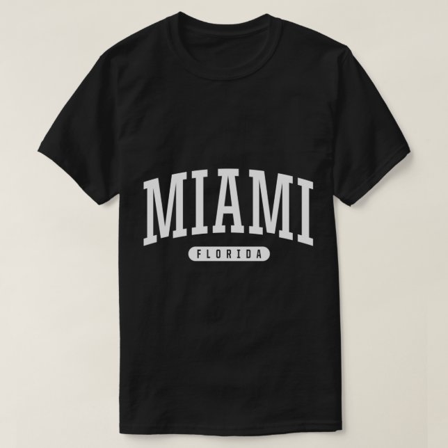 Miami Hoodie College Universiteten Stil FL Förenta T Shirt (Design framsida)