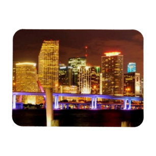 Miami horisont på natten, Florida Magnet