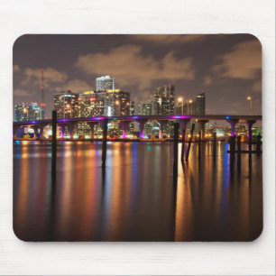 Miami horisont på natten - Mousepad Musmatta