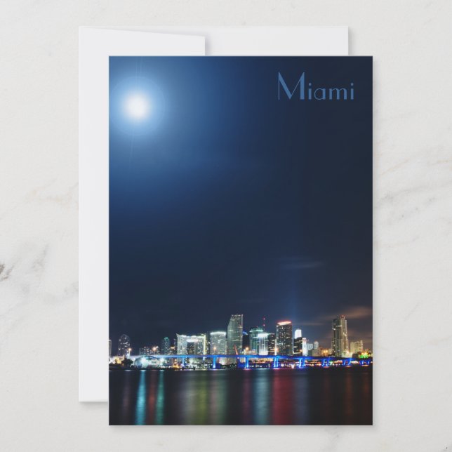 Miami horisont på nattpanoramat - inbjudan (Framsida)