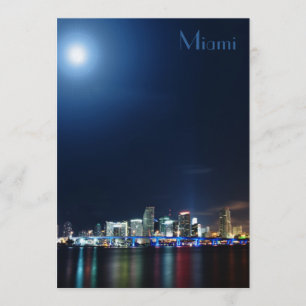 Miami horisont på nattpanoramat - inbjudan