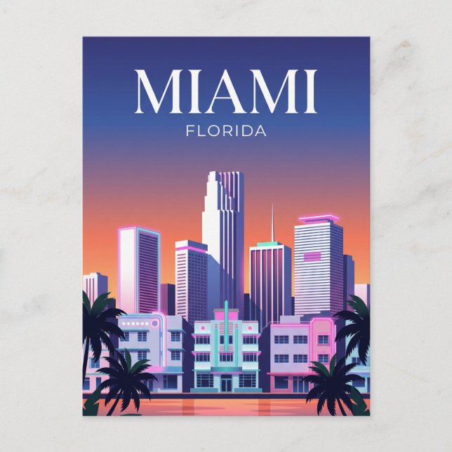 Miami horisont USA Vykort (Framsida)