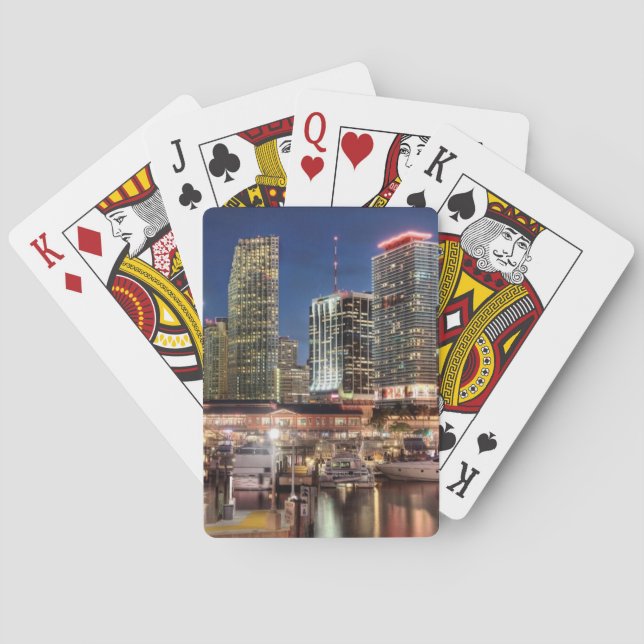 Miami horisontstad i Florida Spel Kort (Baksidan)