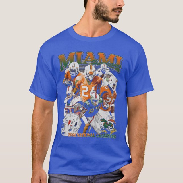 Miami Hurricanes 2001 mästerskap roligt T Shirt (Framsida)