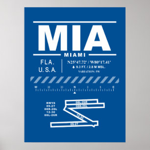 Miami Internationell flygplats MIA Poster