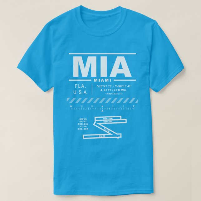 Miami Internationell flygplats MIA T-Shirt (Design framsida)