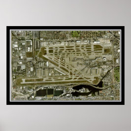 Miami Intl Airport Florida Satellite Poster Karta
