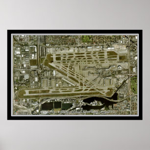 Miami Intl Airport Florida Satellite Poster Karta