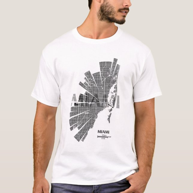 Miami karta t-shirt (Framsida)