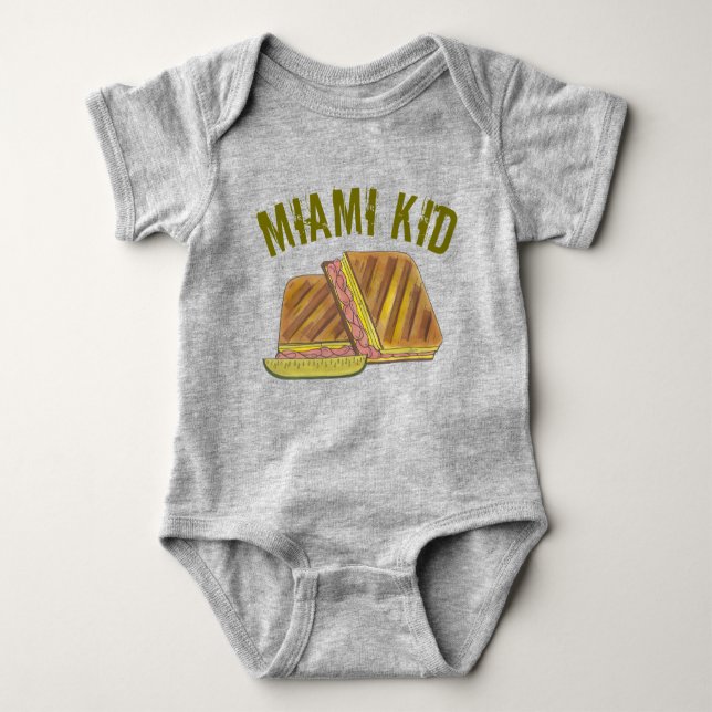 MIAMI KID Cuban Sandwich Ham Gris Swiss Cheese T Shirt (Framsida)
