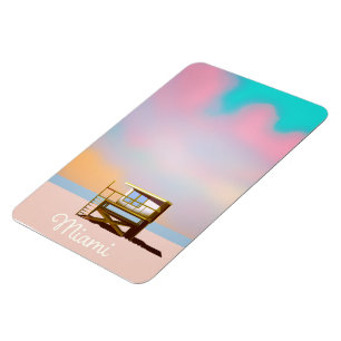 Miami Lifeguard Travel-affisch Magnet