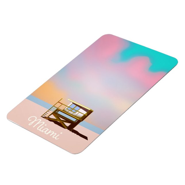 Miami Lifeguard Travel-affisch Magnet (Vänstra Sidan)