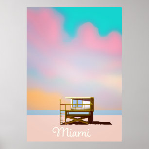 Miami Lifeguard Travel-affisch Poster