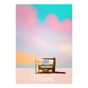 Miami Livräddare Resaaffisch Fototryck