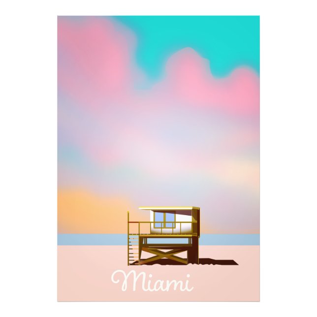 Miami Livräddare Resaaffisch Fototryck (Framsidan)