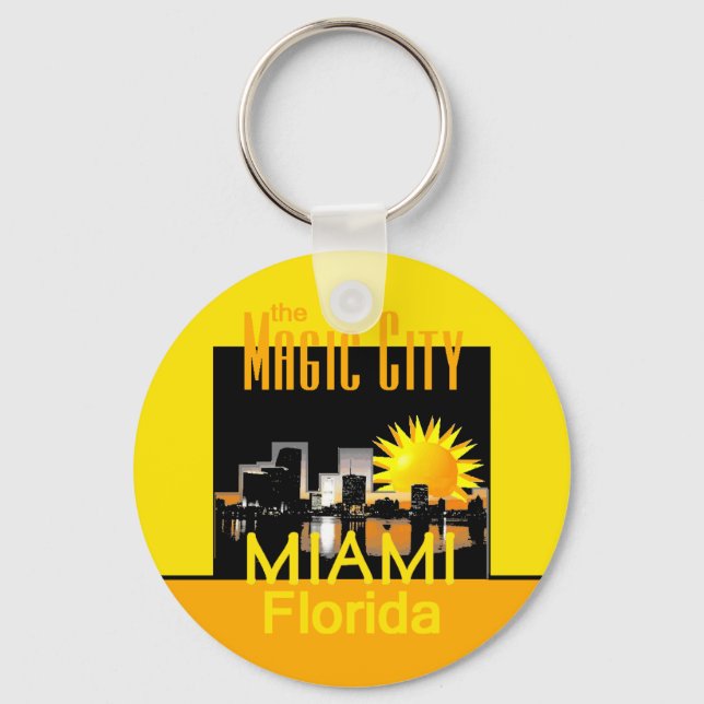 MIAMI Magic City Keychain Nyckelring (Framsida)