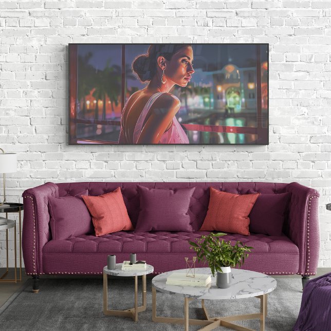 Miami-målning för kubanska kvinnor som Tittar ut f Poster (Skapare uppladdad)