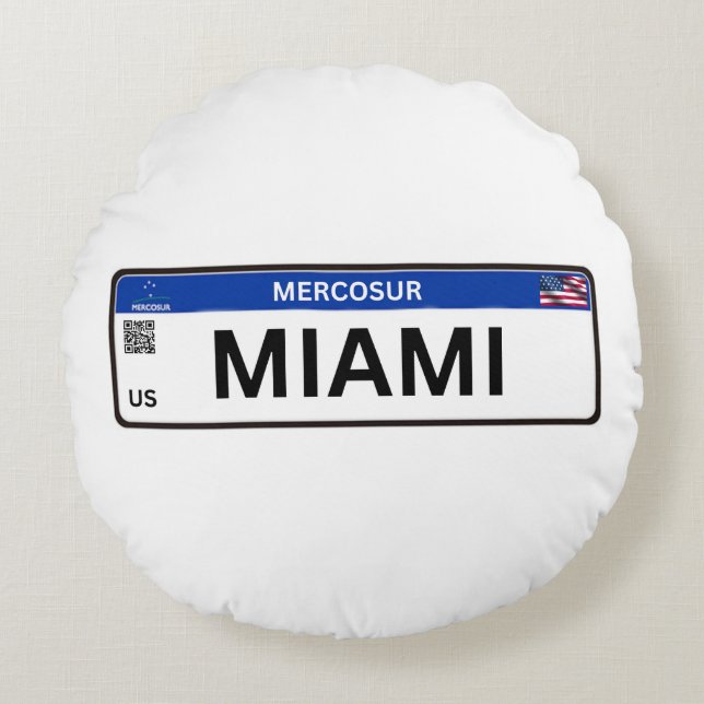Miami Mercosur Rund Kudde (Framsidan)