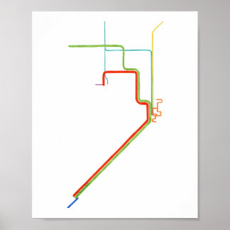 Miami Metrorail Kartkonst Poster