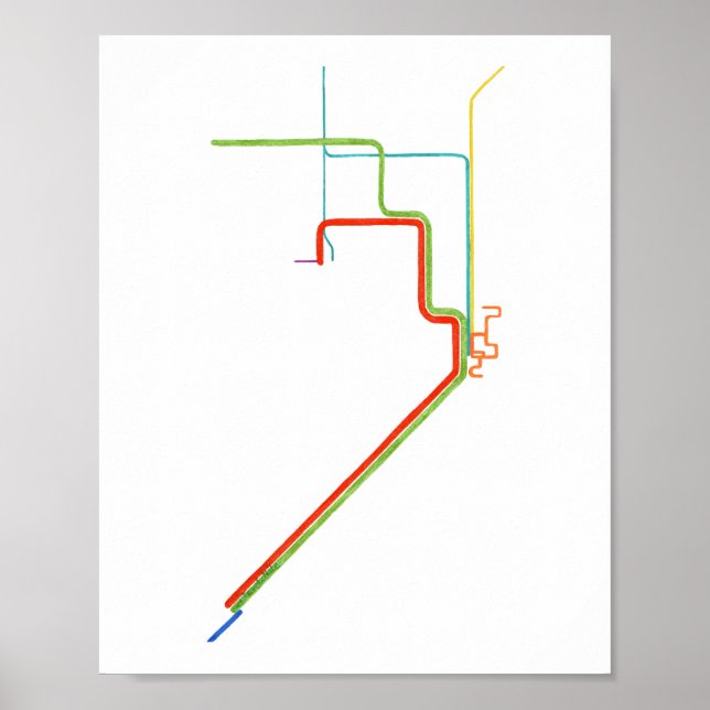 Miami Metrorail Kartkonst Poster (Framsidan)