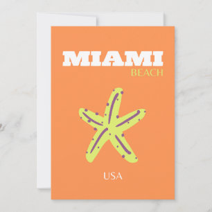 Miami, Miami Beach, Florida, Preppy, Orange Julkort