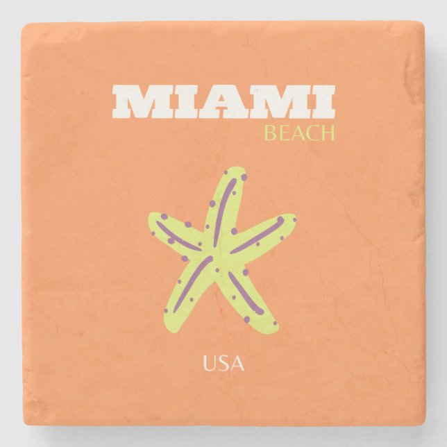 Miami, Miami Beach, Florida, Preppy, Orange Stenunderlägg (Framsidan)