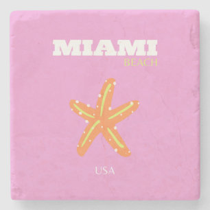 Miami, Miami Beach, Florida, Preppy, Rosa, Orange Stenunderlägg