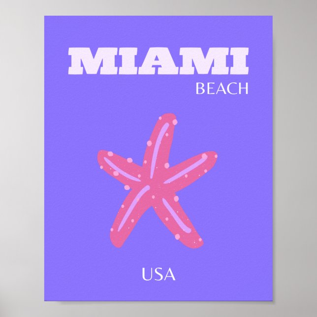 Miami, Miami Beach, Preppy Room, Lila, Lilac Poster (Framsidan)