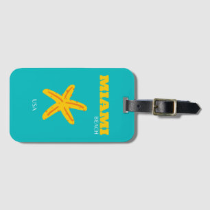 Miami, Miami Beach, Preppy Room, Travel Art, Retro Bagagebricka