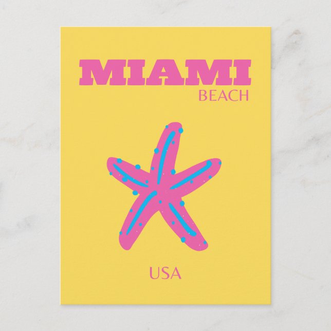Miami, Miami Beach, Resekonst Helg Vykort (Framsida)