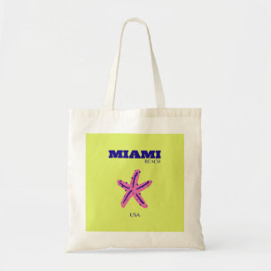 Miami, Miami Beach, Travel Art, Grönt Tygkasse