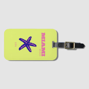 Miami, Miami Beach, Travel Art, Preppy Bagagebricka