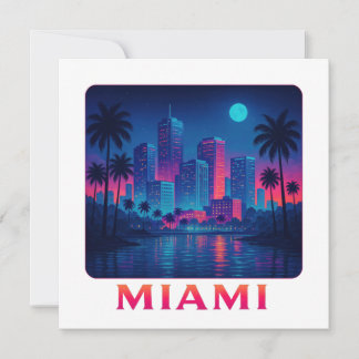 Miami Moonrise - Neon Skyline-kort