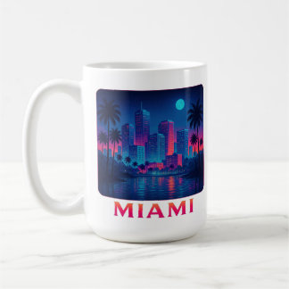 Miami Moonrise - Neonljus Grafisk T-Shirt Kaffemugg