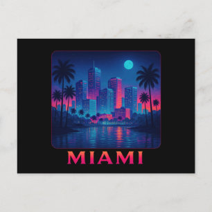 Miami Moonrise - Neonljus Vykort