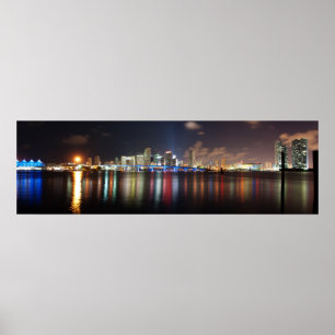 Miami nattpanorama - affisch