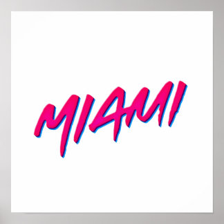 Miami Neon Färg New Retro Stil Minimalism Poster