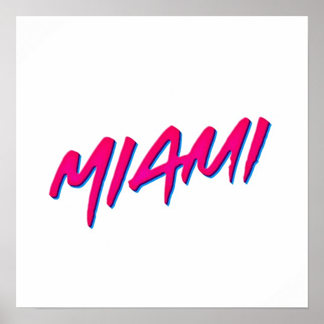 Miami Neon Färg New Retro Stil Minimalism Poster (Framsidan)