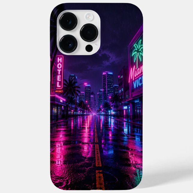 Miami Neon Night Cell Phone Case (Baksida)