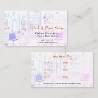 Miami Neon Vibrant Hair Salon Appointment Card & Visitkort