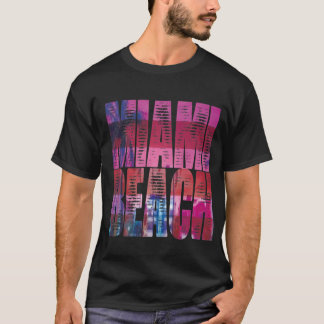miami night beach fun style tee shirt