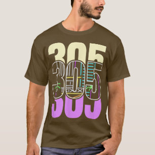 Miami Nightlife in the 305 Retro Design T Shirt