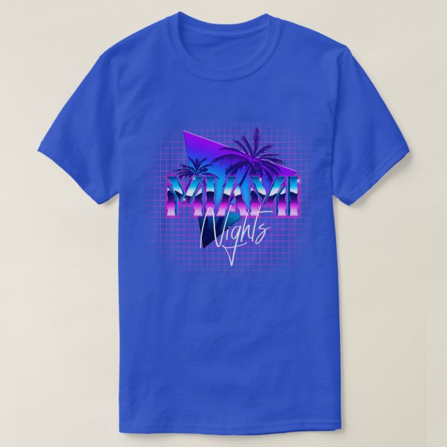 Miami Nights Florida Retrowave Outrun T Shirt (Design framsida)