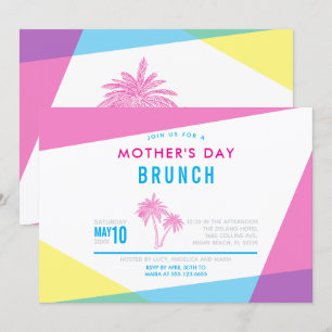 Miami Nights Mors dag Brunch Inbjudningar
