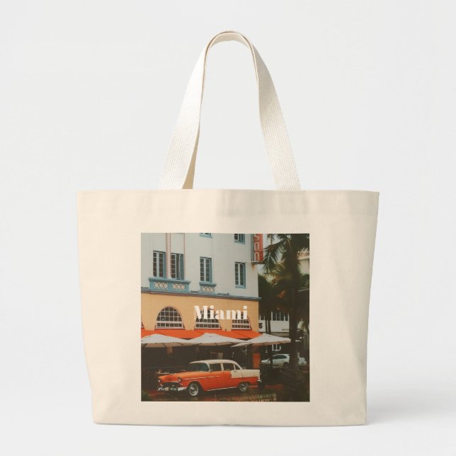 Miami Ocean Drive  Resa Souvenir Jumbo Tygkasse (Framsidan)