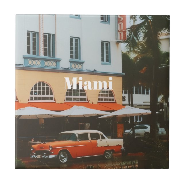 Miami Ocean Drive  Resa souvenir Kakelplatta (Framsidan)