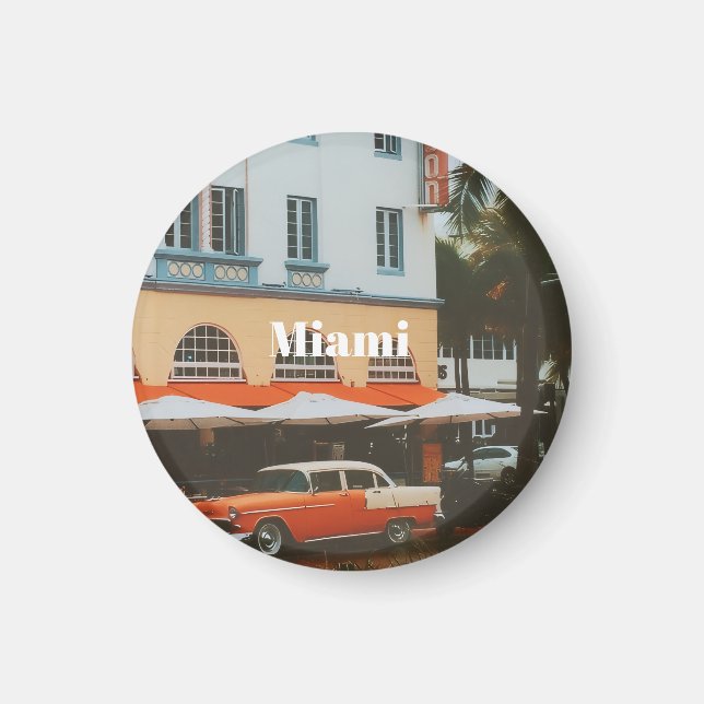Miami Ocean Drive  Resa souvenir Magnet (Framsidan)