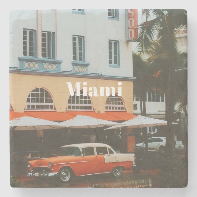 Miami Ocean Drive  Resa souvenir Stenunderlägg (Framsidan)